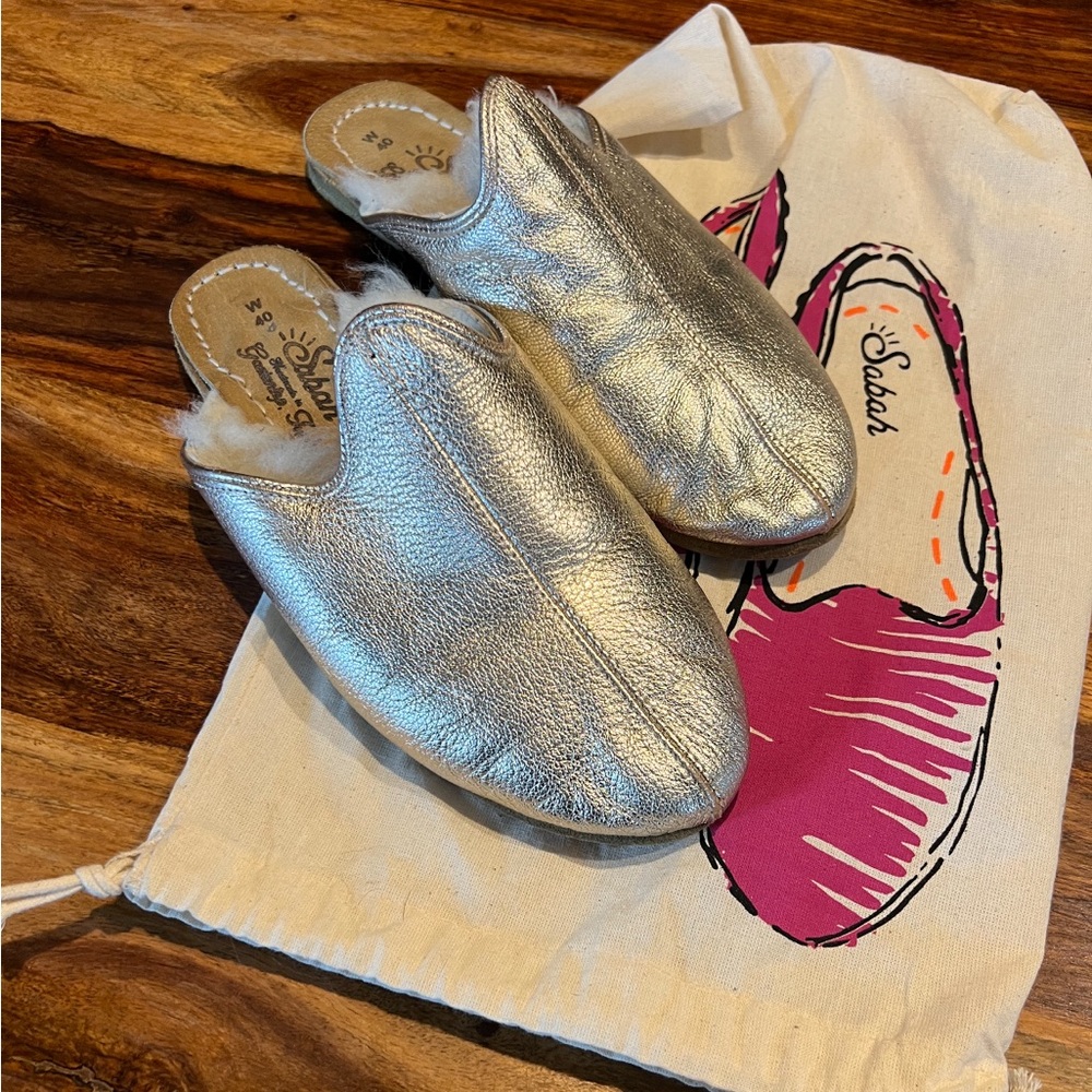 Silver handmade slipper SABAH size 8